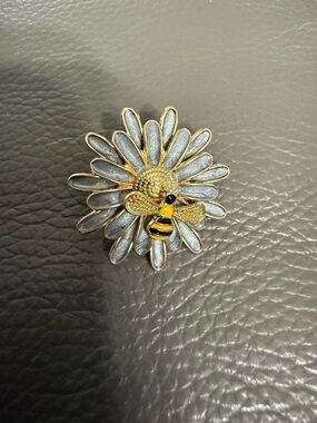Flower and Bee Brooch